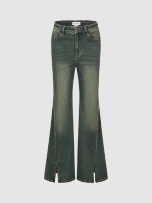 Split Hem Flare Jeans