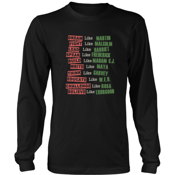 Fight Like Melanin Icons Long Sleeve T-Shirt